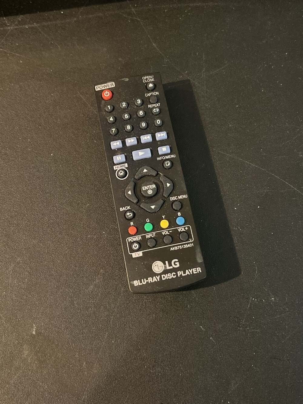 LG AKB75135401 Blu-Ray Disc Player Remote Control
